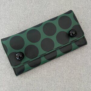 MARC JACOBS Green/Black Polka Dot Wallet Lambskin RARE Runway 2011